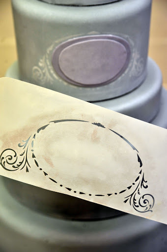 This stencil will go around the monogram as decorative trim.