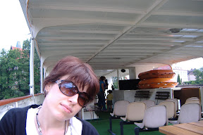 On the tour boat in Wroclaw