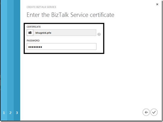 8 Certificate BizTalk Services