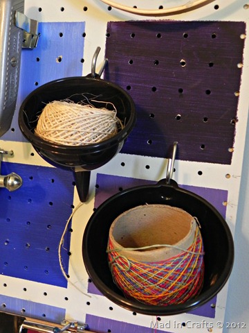 Funnels as Twine Storage (and more storage ideas) Funnels as Twine Storage (and more storage ideas)