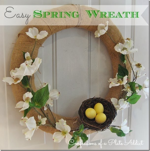 CONFESSIONS OF A PLATE ADDICT Easy Spring Wreath CONFESSIONS OF A PLATE ADDICT Easy Spring Wreath