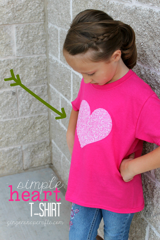 Simple Heart T-Shirt at GingerSnapCrafts.com #SilhouettePortrait #ad_thumb