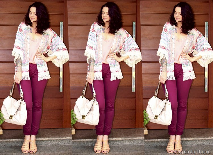 look calça color e quimono look calça color e quimono