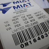 We didn't fly MIAT but I was happy to get my hands on some MIAT bag tags and boarding pass stock!