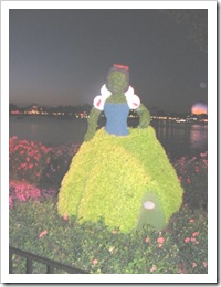 Florida vacation Epcot topiary Snow white