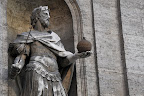Statute outside church near Piazza Navona - Rome