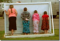 Toad river RV park kids posing in stockade