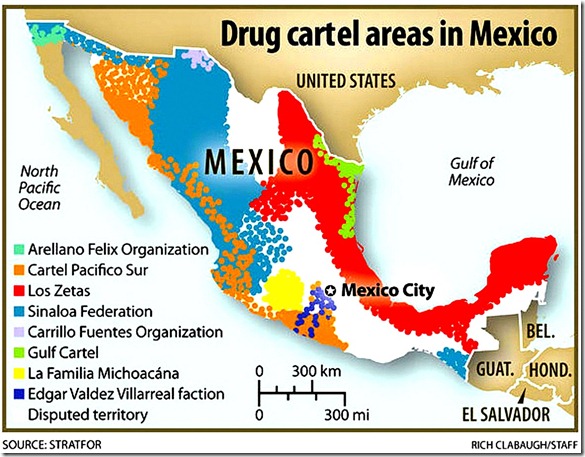 Mexican Drug Cartels Map lg Mexican Drug Cartels Map lg