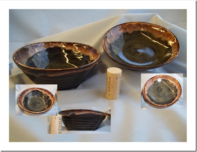 Two Small Brown Bowls