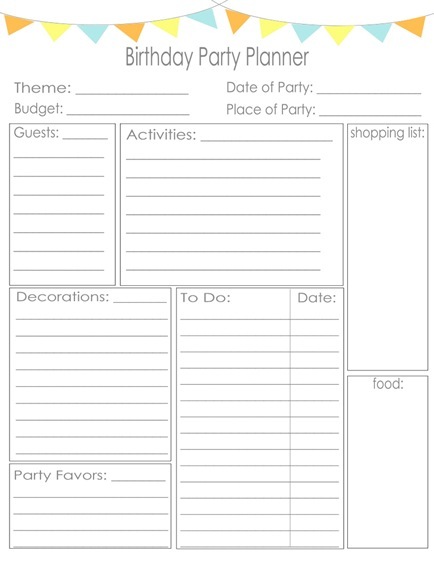 birthday party planner color