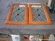 Glue chip beveled diamonds with custom fused and beveled amber accents.