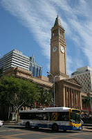 Brisbane City Hall and a Brisbane Bus