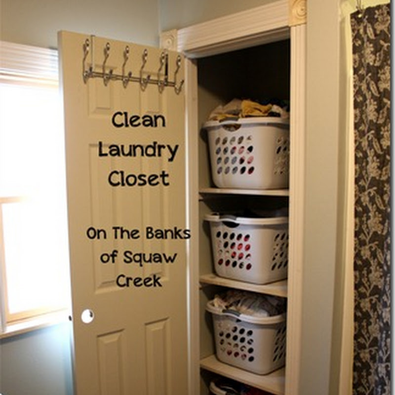 Storage Solution Clean Laundry Closet On the Banks of Squaw Creek