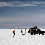 A bunch of gringos out making fools of themselves in the middle of the salt flats.