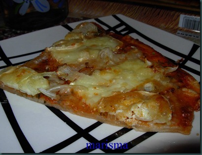 pizza con queso de cabra,racion copia