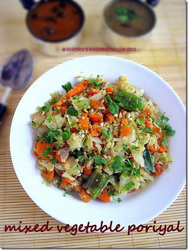 Mixed vegetable poriyal PLATE