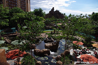 looking out from the main lobby towards the ocean