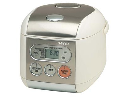 Alexis gave me a print out of the Sanyo 5-Cup Micom Rice Cooker and Steamer (www.us.sanyo.com) and said this was the rice cooker to have. Now I have it. Alexis gave me a print out of the Sanyo 5-Cup Micom Rice Cooker and Steamer (www.us.sanyo.com) and said this was the rice cooker to have. Now I have it.