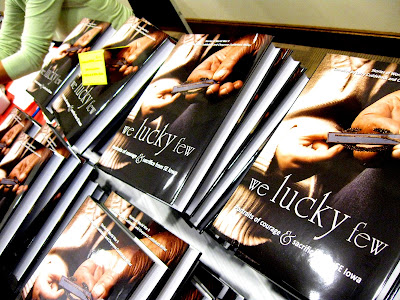 Stacks of books did not last long at the book-signing with Larry Cuddeback and Cheyenne Miller