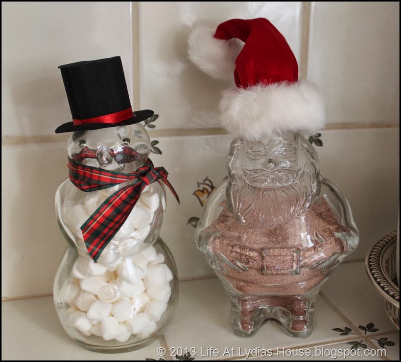 santa and snowman beverage station
