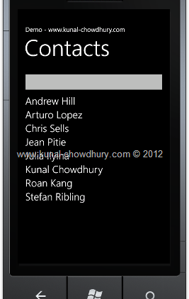 How to Search for a Contact in WP7 using the Contacts class? How to Search for a Contact in WP7 using the Contacts class?