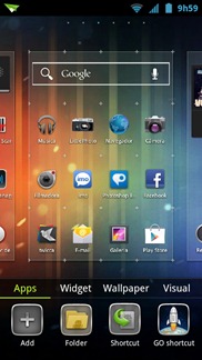 Gereciamento de tela GO Launcher Gereciamento de tela GO Launcher