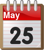 Calendar May 25 T