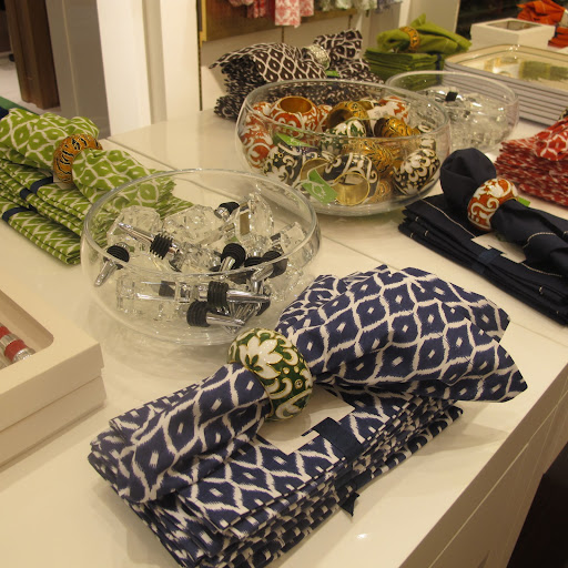 Linens, napkin rings, and initialed wine-stoppers (these were our party favor!).