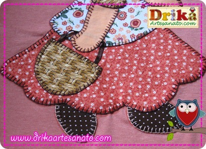 Sunbonnet Sue em patch aplique detalhes2 Sunbonnet Sue em patch aplique detalhes2