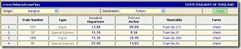 Train time table from Hua Lamphong Station to Pattani