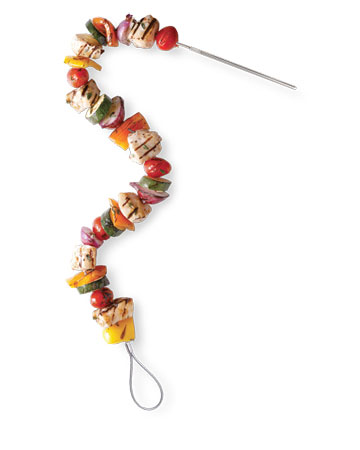 With this bendable stainless steel Fire Wire grilling skewer (williamssonoma.com), you can skewer foods before marinating them in a plastic bag or bowl. With this bendable stainless steel Fire Wire grilling skewer (williamssonoma.com), you can skewer foods before marinating them in a plastic bag or bowl.