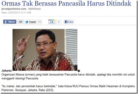 ormas tak berasas pancasila harus ditindak