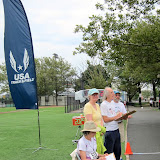 Lap scorers at the finish line.