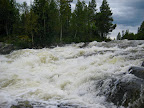 Det var extremt högt vattenflöde i Sölvbacka efter allt regn.