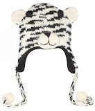 Fleece-lined Wool Hat Art No. 6313 Black & White Tiger