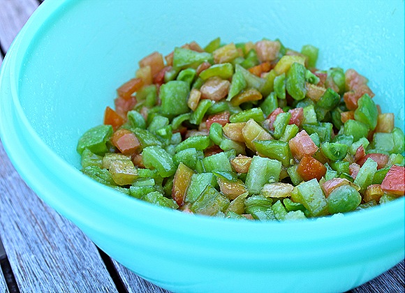Diced green tomatoes