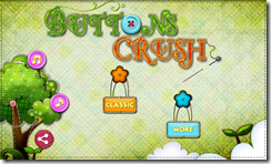 الواجهة الرئيسية للعبة تحطيم الزراير Buttons Crush لأندرويد