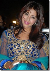 Telugu Actress Sanjjanaa Archana Photos in Colorful Blue Dress