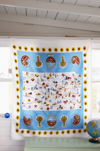 Kansas tablecloth. (Martha Stewart Living, July 2010)