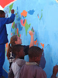 Everyone's busy painting away at the world map mural! South Africa - 395.jpg