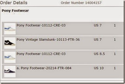 PONY sneaker order on MySale