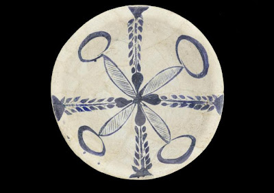 Bowl | Origin:  Basra,  Iraq | Period: 9th century  Abbasid period | Details:  Not Available | Type: Earthenware with glaze and cobalt | Size: H: 6.3  W: 20.6  cm | Museum Code: S2004.64 | Photograph and description taken from Freer and the Sackler (Smithsonian) Museums.