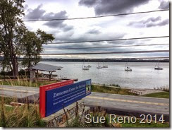 Zimmerman Center for Heritage Center Sign, and view of Susquehanna River