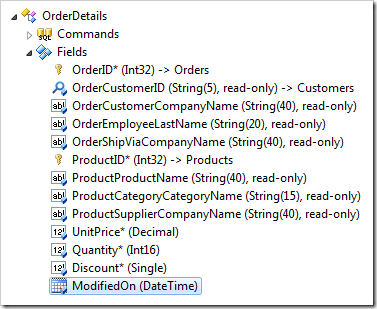 ModifiedOn field of Order Details controller. ModifiedOn field of Order Details controller.