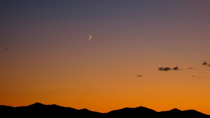 sunset and moonset in Salt Lake City Utah