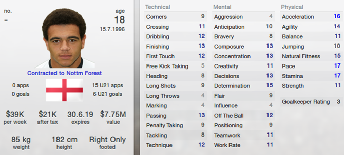 Mason Bennett in Football Manager 2013