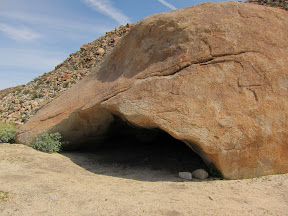 Blackened Indian Shelter off the south fork of Indian Valley - Anza Borrego Desert