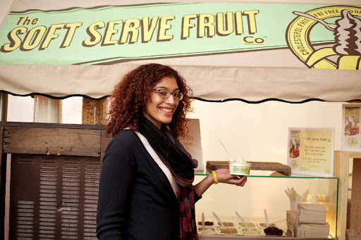Who doesn't love soft-serve? And the kind made by The Soft Serve Fruit Co. contained yummy strawberries and bananas. Who doesn't love soft-serve? And the kind made by The Soft Serve Fruit Co. contained yummy strawberries and bananas.