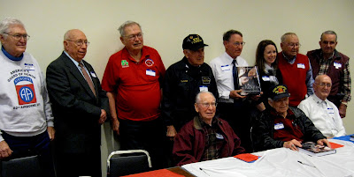 Some of the featured veterans along with authors Larry Cuddeback and Cheyenne Miller