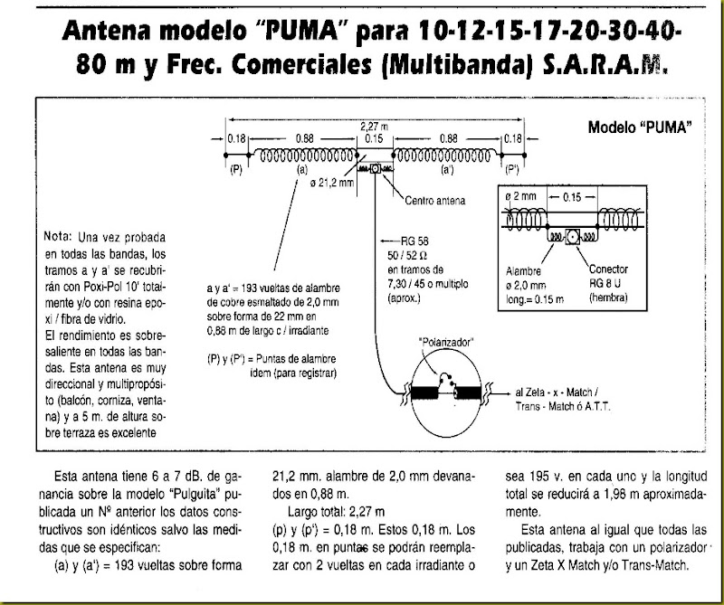 ANTENA PUMA-REDUCIDA-10--80-MTS ANTENA PUMA-REDUCIDA-10--80-MTS